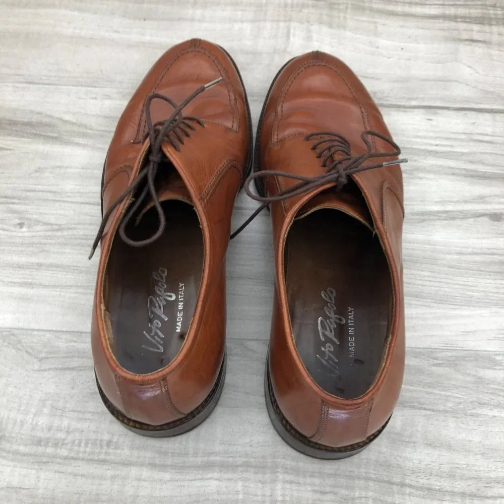 Vito Rufolo Shoes Mens 8.5M Brown Leather Lace Up Derby Oxfords